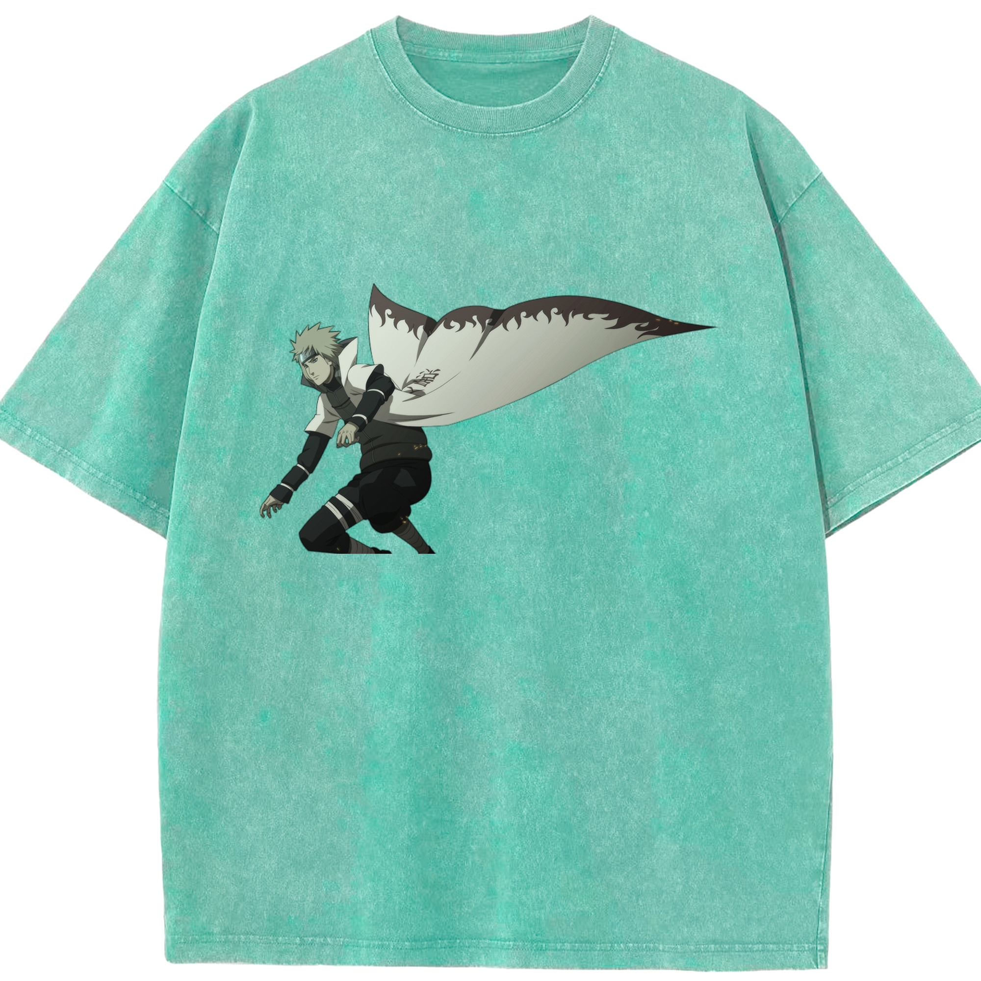 （画像用） NARUTO -ナルト- 波風 ミナト Namikaze Minato 綿100% ヴィンテージ風 半袖Tシャツ（フロントプリント）